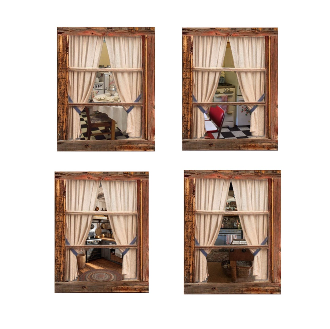 Paper Window Large PAPER Miniature Kitchen Window Your Choice of Size and View - Etsy