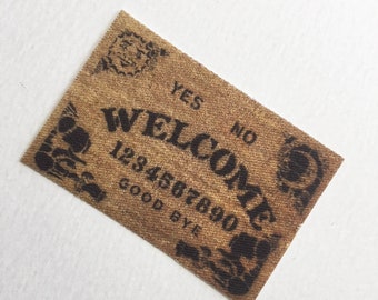Miniature Spirit Board Doormat, 1/12 Scale Dollhouse Fortune Teller