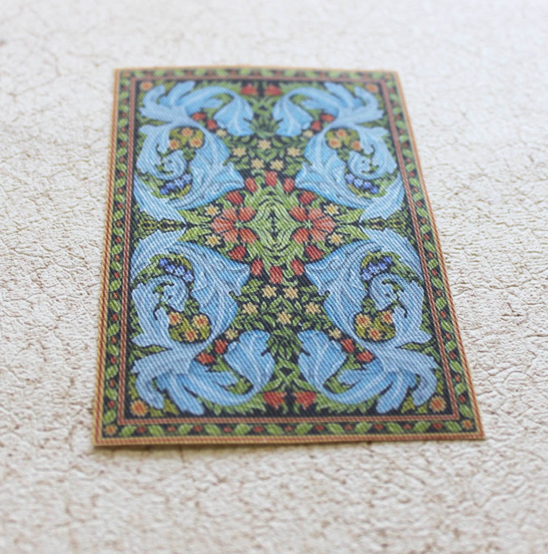 Miniature Blue Rug for Dollhouse in Sizes to Fit Many Scale Rooms - Etsy