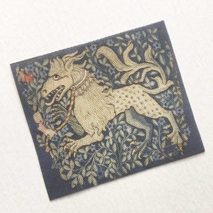 Miniature Medieval Dragon Tapestry or Rug in Several  Scale Sizes
