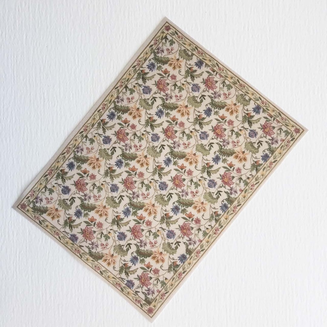 Hand Crafted Miniature Rugs Miniature Floral Rug for Half Scale or Dollhouse or Playscale - Etsy