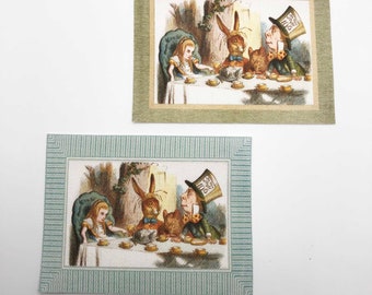 Alice in Wonderland Tea Party Miniature  Rug/Wall Hanging  in Choice of Color and Size