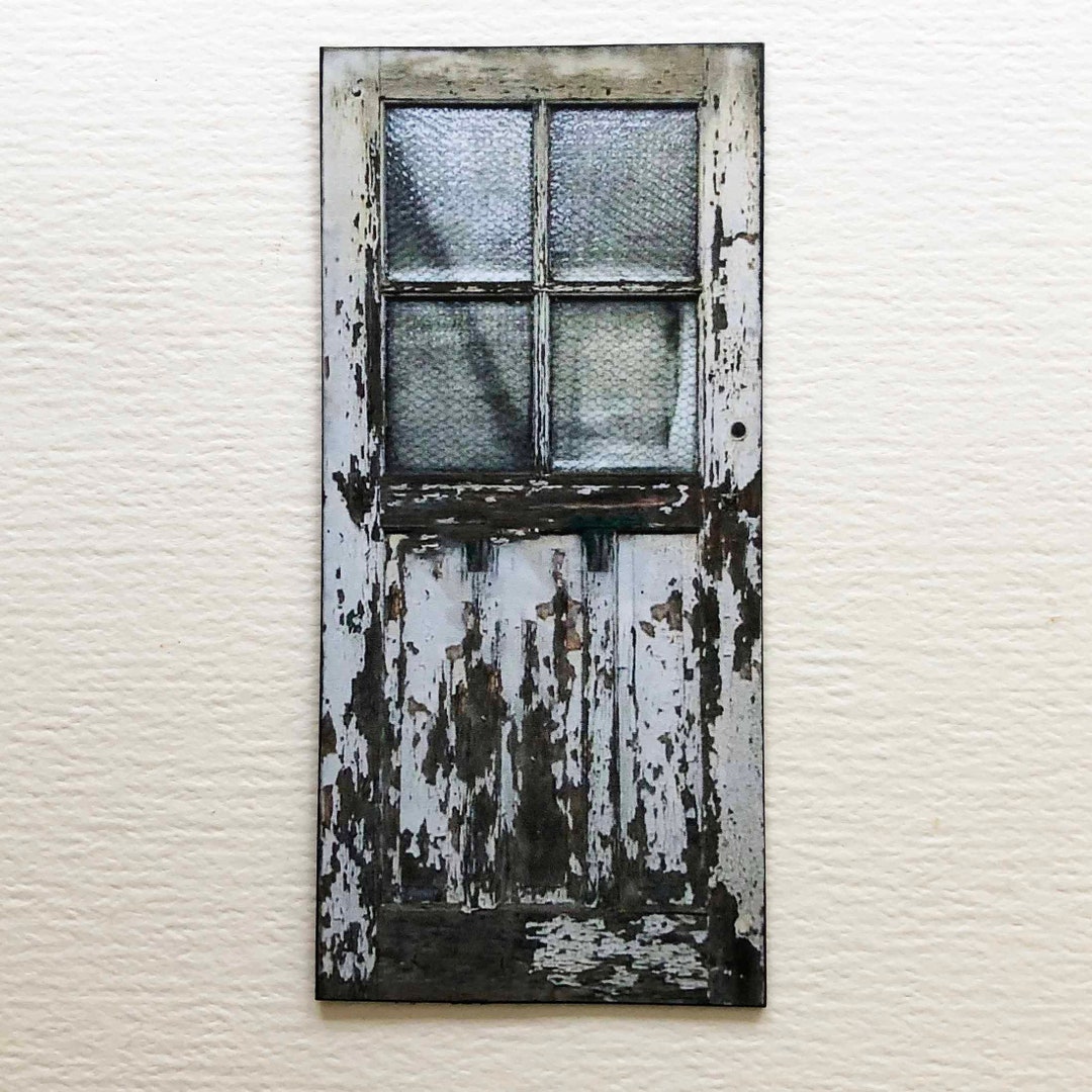 Miniature PAPER Reproduction 1920 Industrial Door With Chicken Wire ...