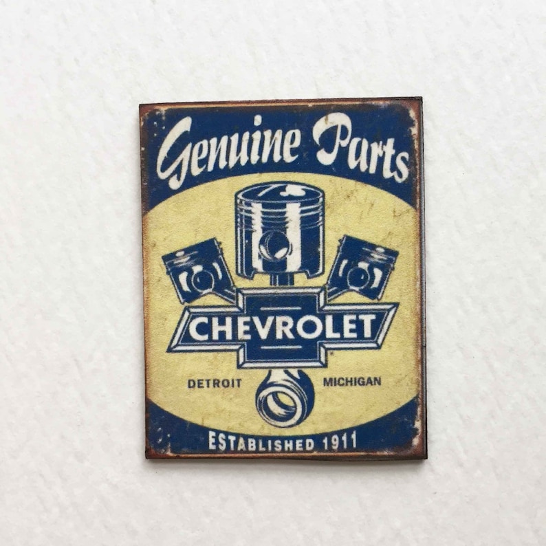 Miniature PAPER Reproduction Aged Grungy Gas Filling Station Garage Signs 1/24, /12 Scale or 1/6 Scale image 5