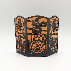 Halloween Dollhouse PAPER Miniature Fireplace Screen 1:12 scale