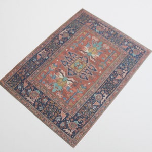 Oriental Miniature Dollhouse Rug in 1:12,  Half Scale or Playscale for Fashion Dolls