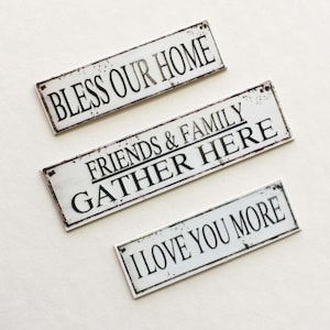 Miniature Enamel Look Signs, Dollhouse PAPER Decor