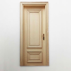 Miniature Cream Colored PAPER Prop Door in 1/48,  1/24 and 1/12 Scale Sizes