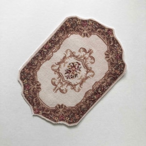 Miniature Elegant Shaped Rug in Choice of Colors and Sizes to Fit Most Scales cream