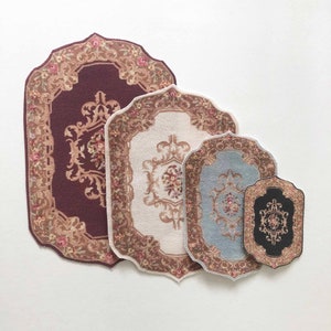 Miniature Elegant Shaped Rug in Choice of Colors and Sizes to Fit Most Scales image 1