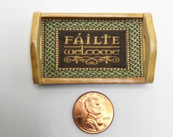 Miniature "FAILTE" Irish Welcome 1:12 Scale Natural Wood Decorative Serving Tray