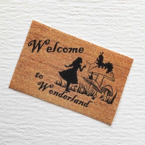 Miniature Welcome to Wonderland Design Doormat or Rug  in Three Sizes