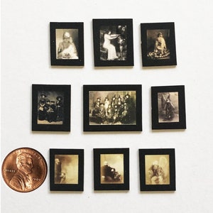 1:12 scale sets of Photographs Ghosts Witches Fortune Tellers for dollhouse your choice