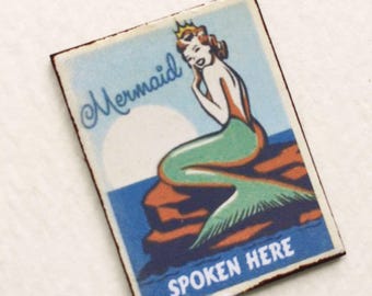 Miniature Sign Mermaid Spoken Here 1:12 Dollhouse or PlayScale