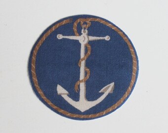 Miniature Round Blue Rug Anchors Aweigh