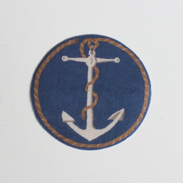 Miniature Round Blue Rug Anchors Aweigh