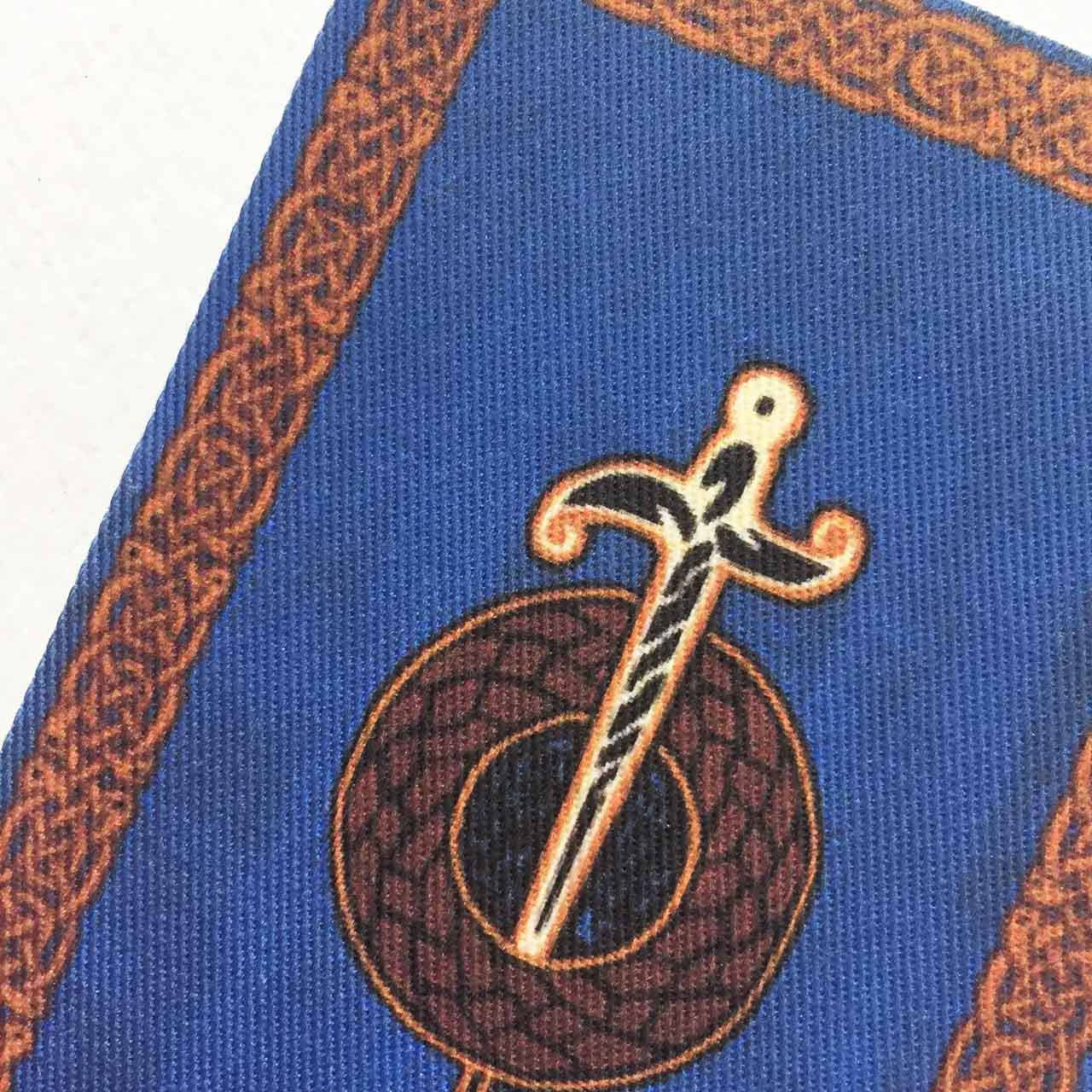 Celtic Irish Sword on Blue Background Miniature Rug or Wall