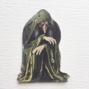 Evil Witch 1:12 Scale Miniature Spooky PAPER Prop for Haunted House Halloween Diorama or Dollhouse