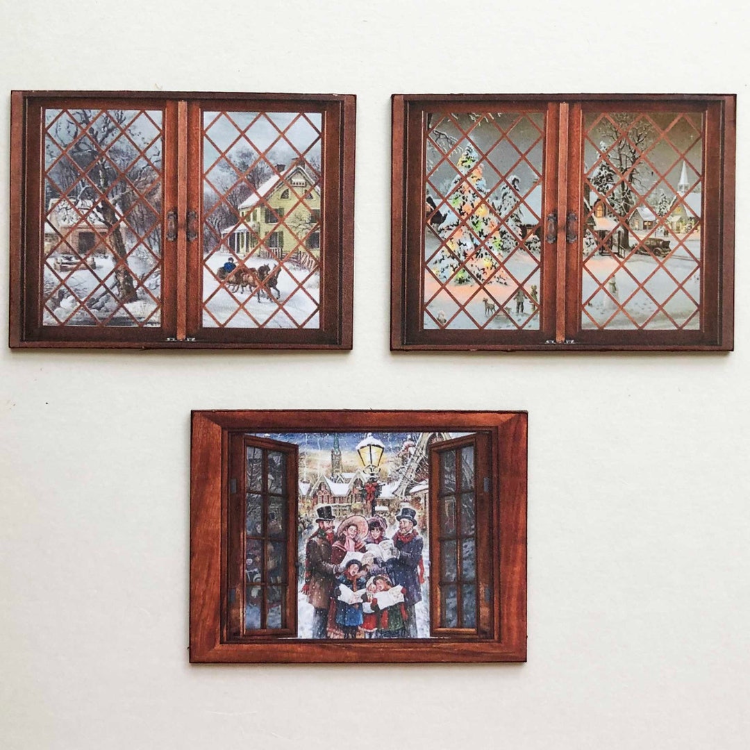 Window Cardboard Mini Miniature Christmas Window Paper Diorama, 1/24 or 1/12 Scale - Etsy