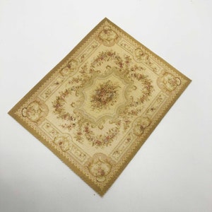 Miniature Rug Romantic French Aubusson in Half Scale, 1:12 and Playscale Sizes