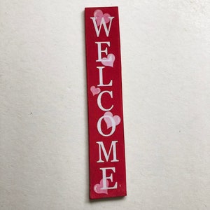 Cartel de bienvenida para el día de San Valentín, porche en miniatura o cartel de jardín para casa de muñecas
