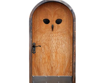 Miniature  PAPER Door with Look of a "Carved Wood" Owl
