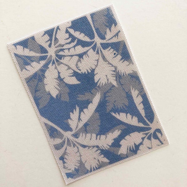 Coastal Beachy Palm Tree Pattern Miniature Rectangular Rug in Blue, Gray and Off  White in Several Scale Sizes