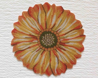 Dollhouse Miniature Round Fabric Sunflower Pattern Rug in Sizes to Fit Many Scale Floors