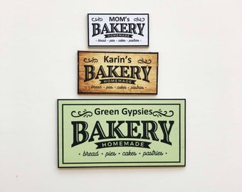 Miniature Personalized  BAKERY Sign in Choice of Color and Size