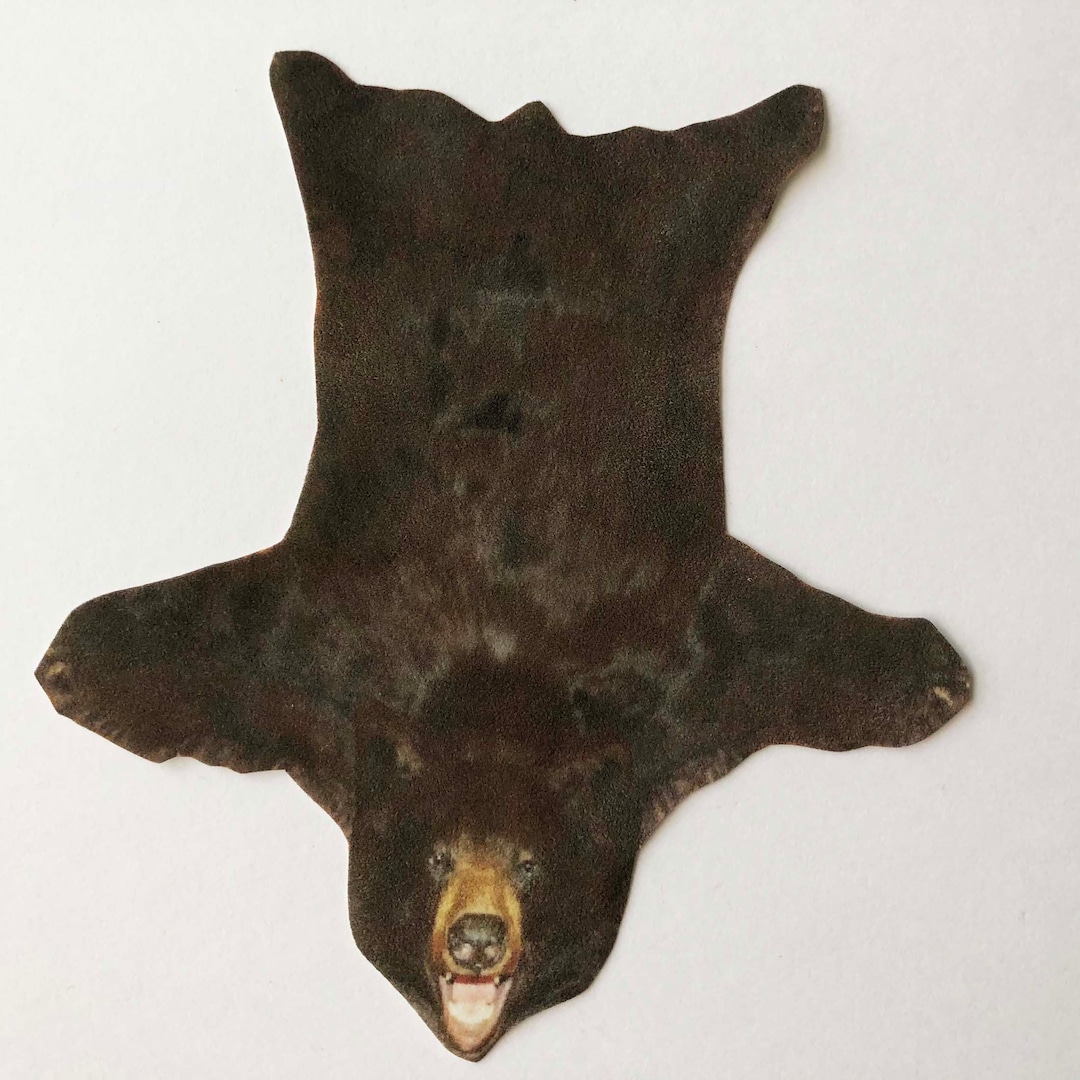 Dollhouse Miniature Bearskinlook Velvet PAPER Rug in 1/12, 1/24 and 1/