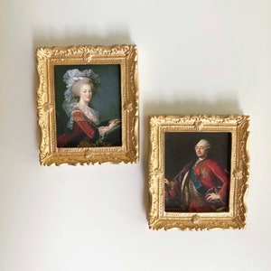 Framed Miniature Portraits of Marie Antoinette and Louis XVI in Choice of Frame Style