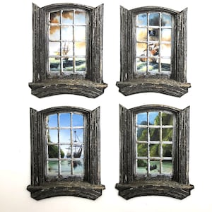 Views of Pirate Ships PAPER Miniature Windows