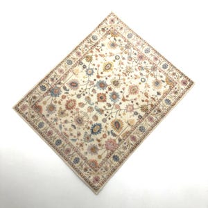 Miniature Carpet  Soft Pastels on  Ivory in Several Scale Sizes