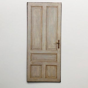 Miniature Cream Colored Wood Look Faux PAPER Prop Door in 1/48,  1/24 and 1/12 Scale Sizes