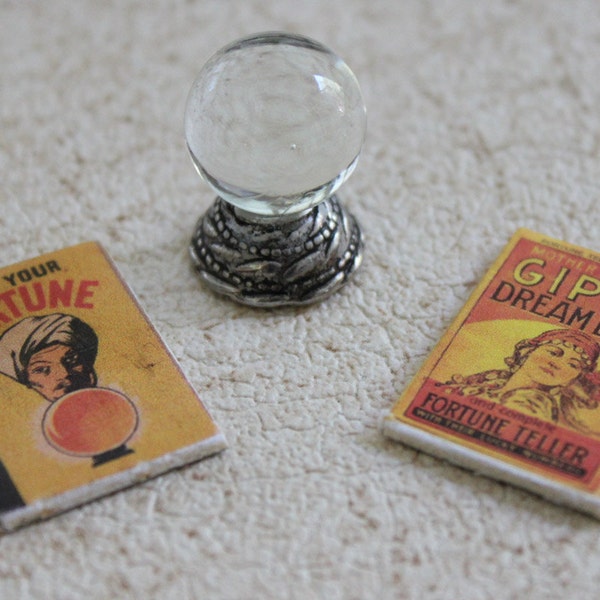 Miniature Crystal Ball With Fortune Telling Books One Twelfth Scale