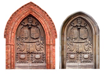 Miniature PAPER Massive Carved  Castle  Door in Your Choice of Two Styles and Three Sizes