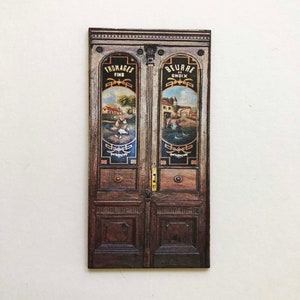 Miniature PAPER  French  Delicatessen or Fromagerie  Reproduction Antique Doors in 1/24 and 1/12 Scale