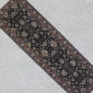 Miniature Carpet Runner For Dollhouse in Black and Browns 1:24 and One Twelfth Scale