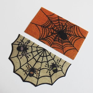 Miniature Spooky Spider Web Doormat or Accent Rug Choose One Choice of Sizes
