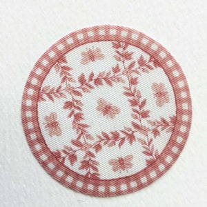 Dollhouse Miniature Round Pink and White Bumblebee Rug in Three Sizes