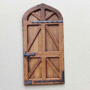 Miniature 1860 Oak Arched Door PAPER reproduction in 1/48, 1/24,  1/12 and 1/6 Scale Sizes