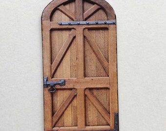 Miniature 1860 Oak Arched Door PAPER reproduction in 1/48, 1/24,  1/12 and 1/6 Scale Sizes