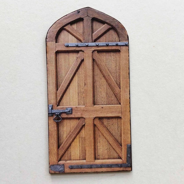Miniature 1860 Oak Arched Door PAPER reproduction in 1/48, 1/24,  1/12 and 1/6 Scale Sizes