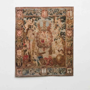 Miniature Reproduction of French Heraldic Wall Tapestry Available in Several Scale Sizes