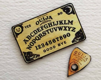 Ouija Board Set Miniature in Dollhouse in Three Scale Sizes