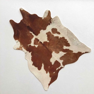 Miniature Brown and Cream Cowhide-Look Velvet Paper Rug in 1/48, 1/24 and 1/12  Scale