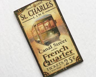 Miniature  New Orleans French Quarter Sign St. Charles Line Canal Street