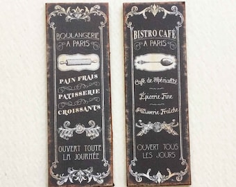 Miniature French Rustic Signs Boulangerie and Bistro Cafe