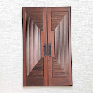 Miniature Art Deco Faux Holz PAPER Prop Türen 1:12 und Halbe Skala
