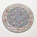 Miniature  Blue Floral Round  Dollhouse Rug in Sizes for Many Scales 